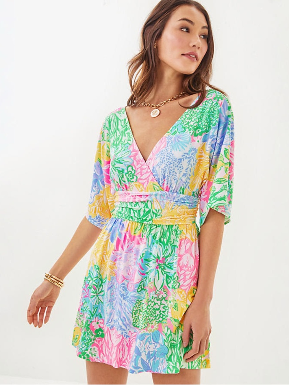Lilly Pulitzer Parigi Skort Romper in Multi Bright Delight Patch